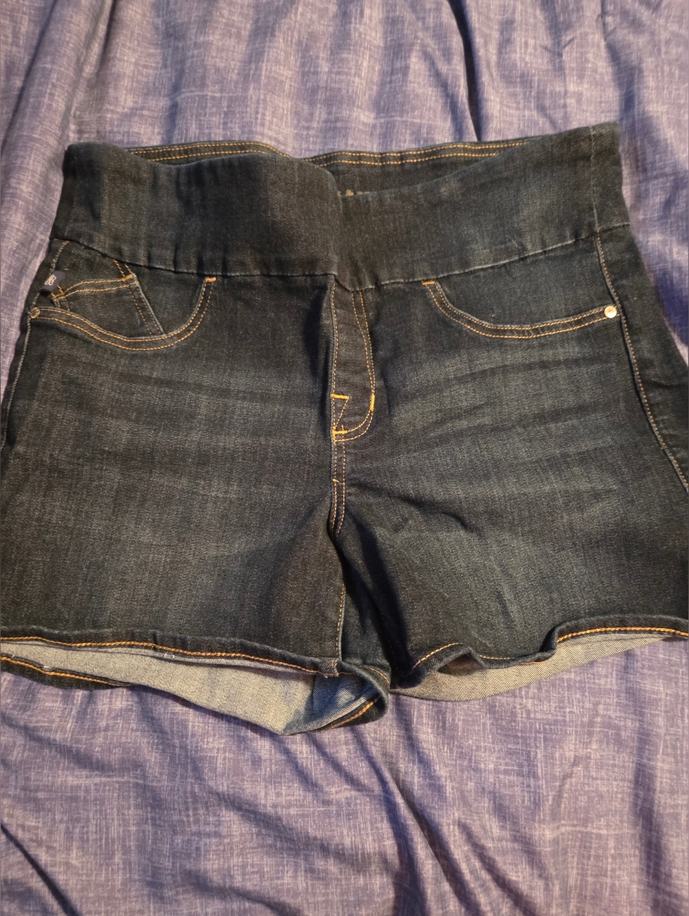 Rock & Republic Dark Blue Denim Waistband Detail Shorts